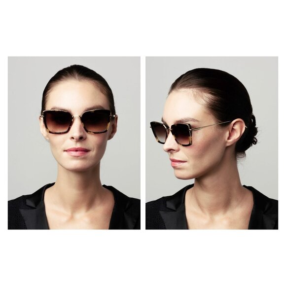 New DITA Perplexer Havana Square DTS405 02 Sunglasses Women - Picture 4 of 5